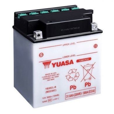 YUASA YB30CL-B Мото аккумулятор 30 А/ч, 300 А, (-/+), 168x132x192 мм