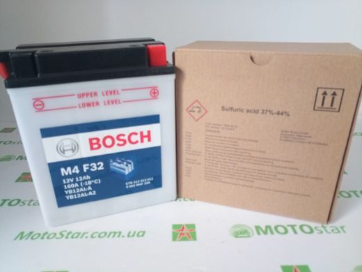 BOSCH 0092M4F320 (YB12AL-A2) Стартерный аккумулятор, M4 Fresh Pack, 12V 12AH 160A