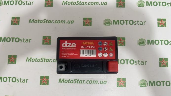 Мотоциклетный аккумулятор DZE-YTX5L, 12 В, 4 А&middot;ч, 80 А, 113&times;70&times;105 мм