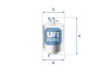 UFI 31.760.00 - Фильтр топливный BMW / Ducati (MANN MWK 44)