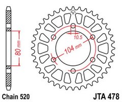 JT JTA478.43BLK - Зірка задня легкосплавна
