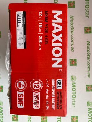 Акумулятор Maxion MXBM-YT20-4 Gel 12V, 18 Ah, 200 A EN, (+/-), 175x88x155 мм (YTX20-BS)