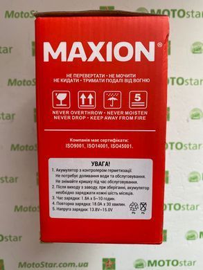 Акумулятор Maxion MXBM-YT20-4 Gel 12V, 18 Ah, 200 A EN, (+/-), 175x88x155 мм (YTX20-BS)