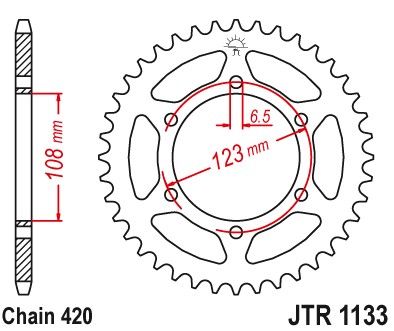 JTR1133,52 - JTR1133 (стальная задняя звездочка)