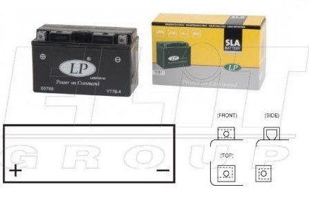 Мото акумулятор LP SLA MB YT7B-4 SLA-технология, монтаж в любом положении-12V,6,5Ah, 150x65x94 мм, вес 2,7 кг (YT7B-BS)