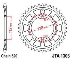 JT JTA1303.48BLK - Зірка задня легкосплавна YAMAHA YZF-R6 (1999-2002)