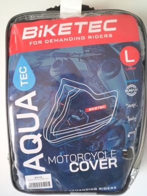 Водонепроникний чохол для мотоцикла (розмір L) BIKETEC AQUATEC колір чорний/ciрий