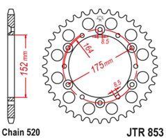 JTR853,50 Звезда задняя&nbsp;&nbsp;KREIDELER 170; YAMAHA DT, IT, SR, TT, TT-R, WR, XT, YFM, YFS, YFZ, YTZ, YZ 100-660 1982-2007