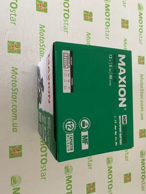 Мото акумулятор 12N5-3B MAXION AGM 12V, 5Ah, 120x60x130 мм -/+