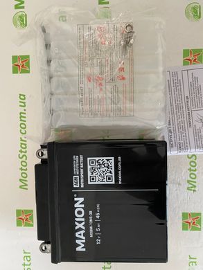 Мото акумулятор 12N5-3B MAXION AGM 12V, 5Ah, 120x60x130 мм -/+