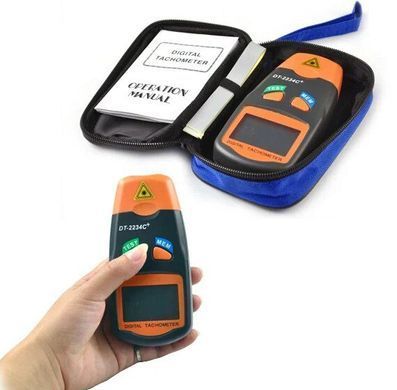 Цифровой лазерный тахометр DT-2234C+, бесконтактный / диагностический инструмент RPM Двигатель, токарные станки