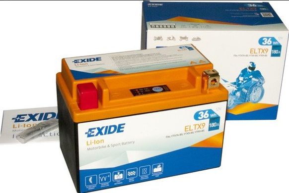 ELTX9 - EXIDE - 36WH /180A 12V L+ / Аккумулятор LI-ION
