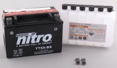 Аккумулятор NITRO NTX9-BS AGM 150x87x105 мм, +/-, Open Battery 12V, 8Ah, CCA 135A (YTX9-BS)