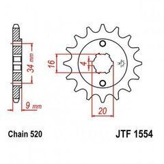 JT JTF1554.14 - Звезда передняя YAMAHA YFS 200 BLASTER '88-'06