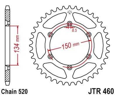 ときどき Купити JTR460,42 Задня зірочка KAWASAKI KDX, KH, KLX, KX; SUZUKI