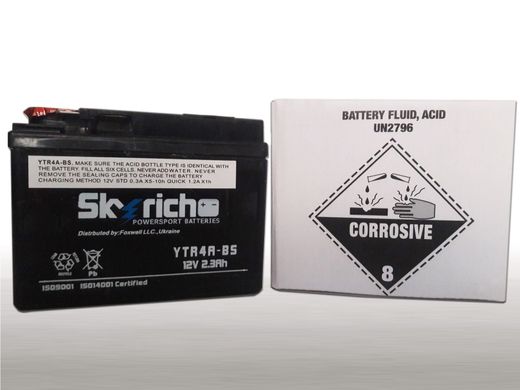 Аккумулятор YTR4A-BS 112x48x86мм 2,3 Ah таблетка Skyrich