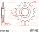 JTF580,15 Передня зірочка YAMAHA FZ, FZ6, FZR, FZX, GTS, YZF, YZF-R6 600-1000 1985-2020