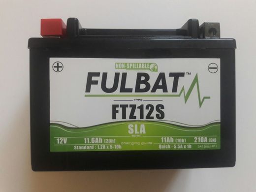 Fulbat FTZ12S Мото аккумулятор 11.6 А/ч, 210 А, (+/-), 150x88x110 мм
