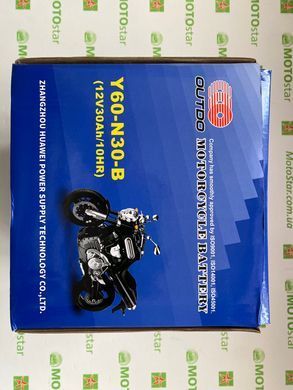Акумулятор Outdo Y60-N30-B +/-, 12V 30Ah, кислотний 187x130x170 мм