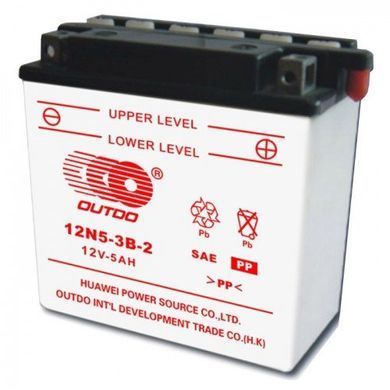 Outdo 12N5-3B Акумулятор 12V 5Ah, заливний, 120x60x130 мм