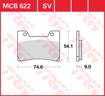 LUCAS MCB622SV - Тормозные колодки YAMAHA FZR, TDM, VMX-12 600/850/1200 1990-2002