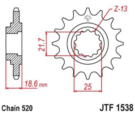 JT JTF1538.15RB KAWASAKI Z 750 '04-'12 , Z 800 '13-'16