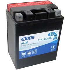 EXIDE ETX14AH-BS / YTX14AH-BS Мото аккумулятор 12 А/ч, 200 А, (+/-), 134х89х166 мм