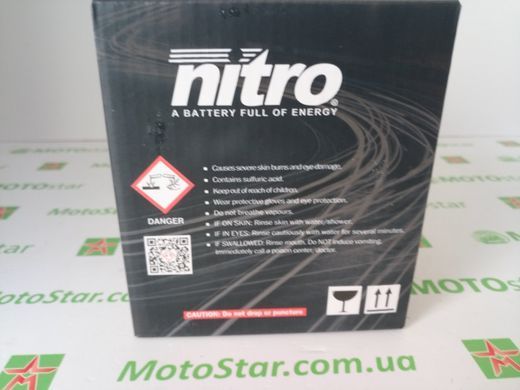 NITRO AGM NTX5L-BS (YTX5L-BS) Мото акумулятор 4,2 А/ч, 80 А, (-/+), 114х70х105 мм