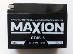 GT4B-5 MAXION Мото аккумулятор, 12V, 2,3Ah, 113x39x87 мм (YT4B-5)