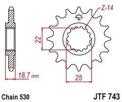 JTF743,15 Звезда передняя DUCATI MULTISTRADA 1200/1260 2010-2019