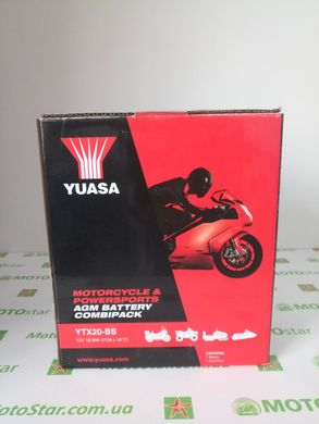 YUASA YTX20-BS Мото аккумулятор 18 А/ч, 270 А, (+/-), 175х87х155 мм