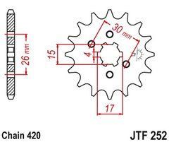 JTF252,12 Передня зірочка HONDA ATC, CB, CRF, MBX, MTX, NSR, ST, XR, Z 50/70/80