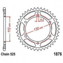 JT JTR1876.43 - Зірка задня SUZUKI GSX-R, GSX-S; YAMAHA FJ-09, FZ-07, FZ-09, FZ-10, MT-07, MT-09, MT-10, TRACER, XSR, XTZ, YZF-R6 600-1000 2006-2020