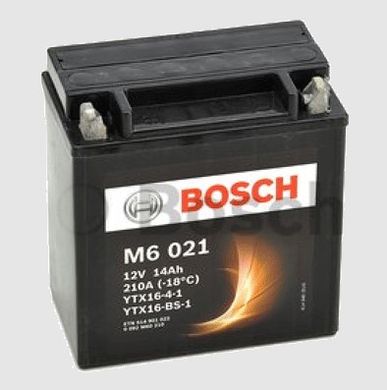 Мотоакумулятор BOSCH-M6021 0 092 M60 210 12V, 14Ah, д. 150, ш. 87, в.161, електроліт в к-ті, вага 4,7 кг
