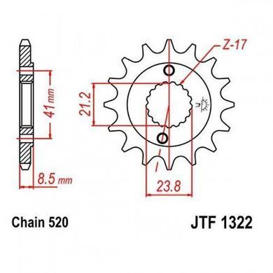 JT JTF1322.14 - Звезда передняя Honda XR 400