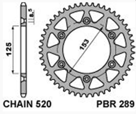 PBR 289 49 C45 HONDA CR / CRF 83-17 (JTR210.49)