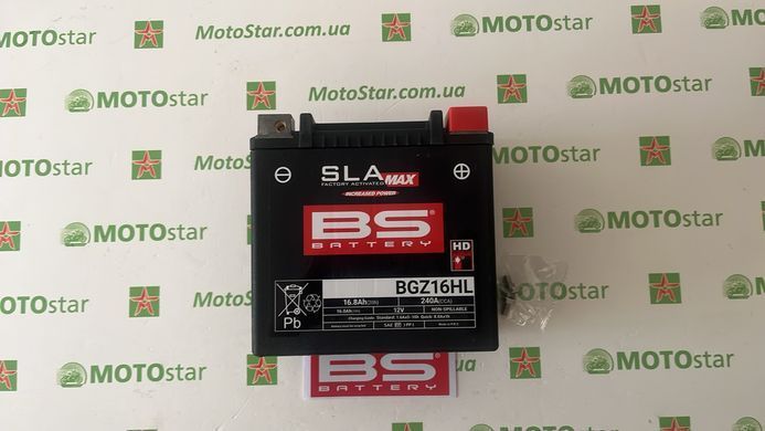 Аккумулятор BS BGZ16HL MAX (FA)(YTX14HL,YTX14L,YTX14L-BS) 12V 16AH 240A 150X88,5X145 мм