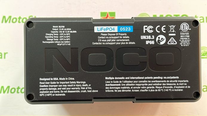 Аккумулятор литиевый NOCO NLP20 12В, 7Агод. 89.6 Вт год. 600А R+, Powersports 175x87x130мм (YTX20L-BS, YTX20HL-BS)