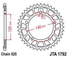 JT JTA1792.45 - Звезда задняя легкосплавная