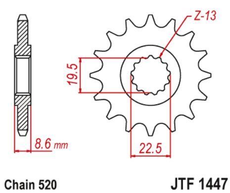 JT JTF1447.14RB SUZUKI GW 250 2012-2017