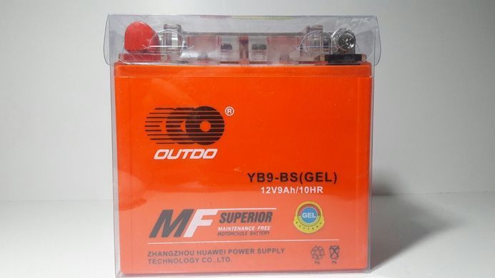 Аккумулятор Outdo YB9-BS 12V 9 Ah.137x76x134 мм LIFAN KPT 200