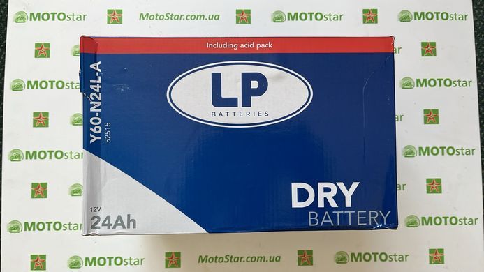Аккумулятор LANDPORT LP DRY Y60-N24L-A (MD L60-N24L-A) 12V 24Ah 300A, 185X125X176 мм 52515