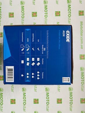 Мото акумулятор EXIDE ETX20CH-BS / YTX20CH-BS 18 Аh, 230 А, (+/-), 150х87х161 мм