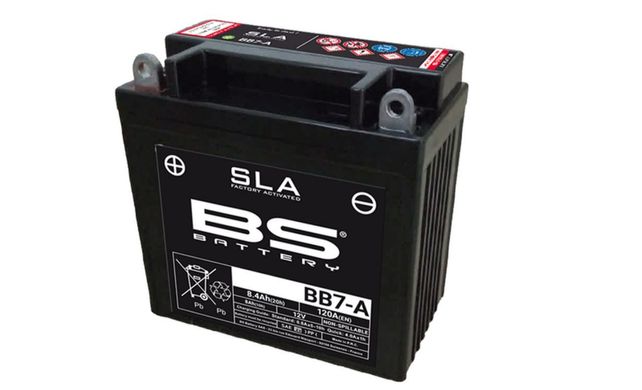 Акумулятор  BS BATTERY BB7-A 12V, 8Ah, 120 А, (+/-), 135X75X133 мм, (12N7-4B, 12N7-4B)