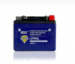 Мото аккумулятор усиленный "MSU" LFPX4L литий‑ионный 64wh, 12V, 113x70x85 мм 4Ah, 60 A, (YTX4L-BS, YTZ5S)