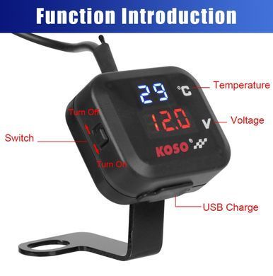 Koso указатель температуры вольтметр + usb выход BA024R11