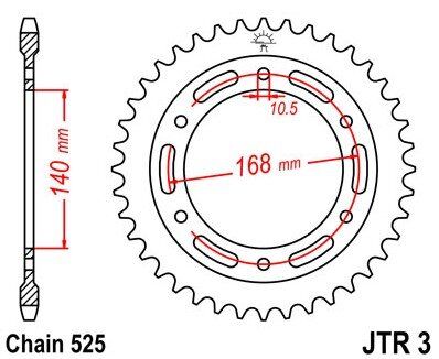 Звезда задняя JT JTR3.47ZBK для BMW F 800 R