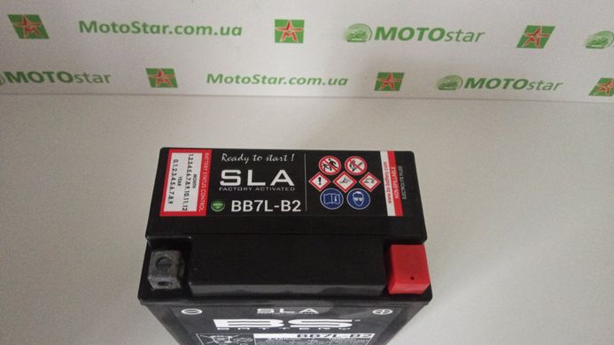 Мото акумулятор BS battery BB7L-B2 8 А/ч, 100 А, (-/+), 135х75х133 мм (12N7-3B, YB7L-B, YB7-B2)