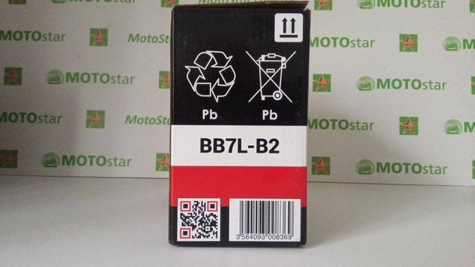 Мото аккумулятор BS battery BB7L-B2 8 А/ч, 100 А, (-/+), 135х75х133 мм (12N7-3B, YB7L-B, YB7-B2)