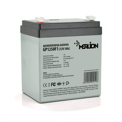 Аккумуляторная батарея MERLION AGM GP1250F1, 12V 5Ah ( 90 х 70 х 100 (105) ) White/Black Q10